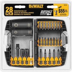 DeWALT - 28 Piece, Screwdriver Bit Set - SQ1, SQ2, SQ3, 1/4" Drive - Industrial Tool & Supply