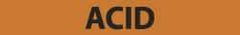 NMC - Pipe Marker with Acid Legend and No Graphic - 2-1/2 to 6" Pipe Outside Diam, Black on Orange - Industrial Tool & Supply