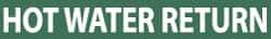 NMC - Pipe Marker with Hot Water Return Legend and No Graphic - 2-1/2 to 6" Pipe Outside Diam, White on Green - Industrial Tool & Supply
