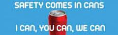 NMC - Safety Comes in Cans - I Can, You Can, We Can, 120 Inch Long x 36 Inch High, Safety Banner - Polyethylene, English, Printed on 1 Side - Industrial Tool & Supply
