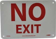 NMC - No Exit, Aluminum Exit Sign - 10" Wide x 7" High - Industrial Tool & Supply