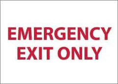 NMC - Emergency Exit Only, Aluminum Exit Sign - 10" Wide x 7" High - Industrial Tool & Supply