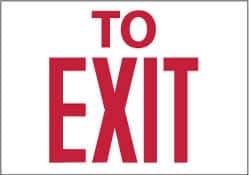 NMC - To Exit, Aluminum Exit Sign - 10" Wide x 7" High - Industrial Tool & Supply