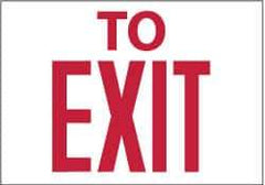 NMC - To Exit, Aluminum Exit Sign - 10" Wide x 7" High - Industrial Tool & Supply