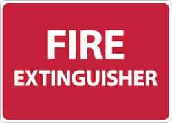 NMC - Fire Extinguisher, Plastic Fire Sign - 14" Wide x 10" High - Industrial Tool & Supply