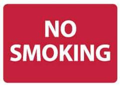 NMC - "No Smoking", 10" Long x 14" Wide, Rigid Plastic Safety Sign - Rectangle, 0.05" Thick, Use for Smoking Regulations - Industrial Tool & Supply
