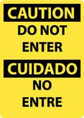 NMC - "Caution - Do Not Enter", 14" Long x 10" Wide, Pressure-Sensitive Vinyl Safety Sign - Rectangle, 0.004" Thick, Use for Security & Admittance - Industrial Tool & Supply