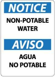 NMC - "Notice - Non-Potable Water", 14" Long x 10" Wide, Aluminum Safety Sign - Rectangle, 0.04" Thick, Use for Security & Admittance - Industrial Tool & Supply