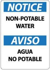 NMC - "Notice - Non-Potable Water", 14" Long x 10" Wide, Aluminum Safety Sign - Rectangle, 0.04" Thick, Use for Security & Admittance - Industrial Tool & Supply