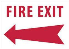 NMC - Fire Exit, Aluminum Fire Sign - 10" Wide x 7" High - Industrial Tool & Supply