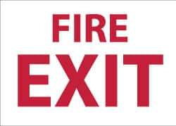 NMC - Fire Exit, Aluminum Fire Sign - 10" Wide x 7" High - Industrial Tool & Supply