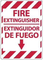 NMC - Fire Extinguisher, Pressure Sensitive Vinyl Fire Sign - 14" Wide x 10" High, English/Spanish - Industrial Tool & Supply