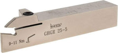 Iscar - External Thread, 5mm Min Groove Width, 140mm OAL, Right Hand Indexable Grooving Cutoff Toolholder - 25mm Shank Height x 25mm Shank Width, GI../TIP Insert Style, GHG Toolholder Style, Series Cut Grip - Industrial Tool & Supply