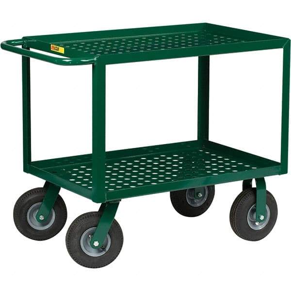 Little Giant - 1,000 Lb Capacity, 24" Wide x 36" Long x 35" High Service Cart - 2 Shelf, Steel, Pneumatic Casters - Industrial Tool & Supply
