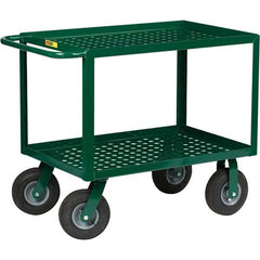 Little Giant - 1,000 Lb Capacity, 24" Wide x 36" Long x 35" High Service Cart - 2 Shelf, Steel, Pneumatic Casters - Industrial Tool & Supply