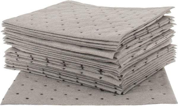 Brady SPC Sorbents - 5.5 Gal Capacity per Package, Universal Pad - 10" Long x 7-1/2" Wide, Gray, Polypropylene - Industrial Tool & Supply