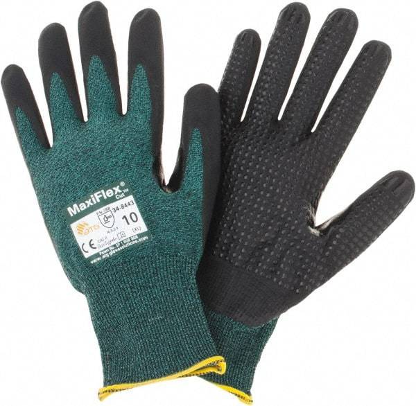 PIP - Size XL, ANSI Cut Lvl A2, Cut Resistant Gloves - Palm & Fingers Coated, Green/Black - Industrial Tool & Supply