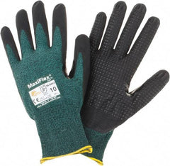 PIP - Size XL, ANSI Cut Lvl A2, Cut Resistant Gloves - Palm & Fingers Coated, Green/Black - Industrial Tool & Supply