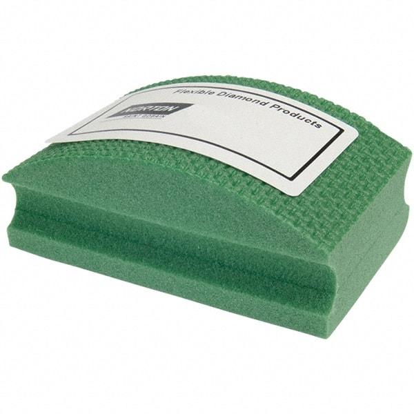 Norton - Coarse Grade, 60 Grit, Diamond Hand Pad - Green, 2-1/8" Wide x 3-1/2" Long x 1-1/2" Thick, Nonwoven - Industrial Tool & Supply