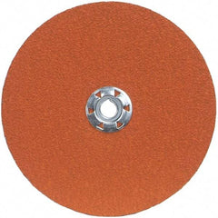 Norton - 7" Diam 5/8-11 Threaded Hole 36 Grit Fiber Disc - Very Coarse Grade, Ceramic Alumina - Industrial Tool & Supply