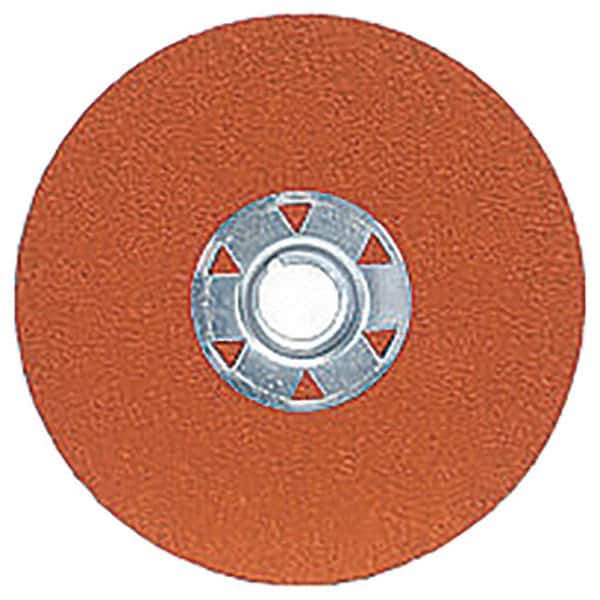 Norton - 4-1/2" Diam 5/8-11 Threaded Hole 24 Grit Fiber Disc - Very Coarse Grade, Ceramic Alumina - Industrial Tool & Supply