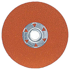 Norton - 4-1/2" Diam 5/8-11 Threaded Hole 24 Grit Fiber Disc - Very Coarse Grade, Ceramic Alumina - Industrial Tool & Supply