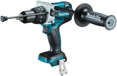 Makita - 18 Volt 1/2" Keyless Chuck Cordless Hammer Drill - 0 to 34,000 BPM, 0 to 400 & 0 to 1,500 RPM, Reversible, Ergonomic Handle - Industrial Tool & Supply
