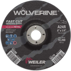 Vortec Pro 6″ × 1/4″ Type 27 Grinding Wheel, A24R, 7/8″ Arbor Hole - Industrial Tool & Supply