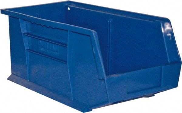 Durham - 14-5/8" Deep, Blue Plastic Hang and Stack Bins - 7" High x 8-1/4" Wide x 14-5/8" Long - Industrial Tool & Supply