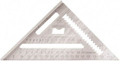 Johnson Level & Tool - 7" Blade Length x 7" Base Length, Powder Coated Finish, Aluminum Rafter Square - 1/8" Graduation - Industrial Tool & Supply