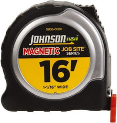 Johnson Level & Tool - 16' x 1-1/16" Tape Measure - 1/16" Graduation, Inch Graduation Style - Industrial Tool & Supply