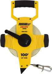 Johnson Level & Tool - 100' x 1/2" Tape Measure - 1/8" (Face) & 1/10" (Back) Graduation, Inch Graduation Style - Industrial Tool & Supply