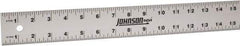 Johnson Level & Tool - 96" Long, 1/8, 1/16" Graduation, Aluminum Rule - English Graduation Style, Gray, Anodized Finish - Industrial Tool & Supply