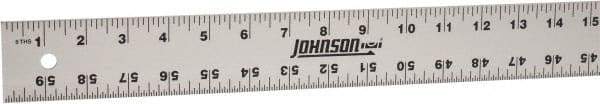 Johnson Level & Tool - 60" Long, 1/8, 1/16" Graduation, Aluminum Rule - English Graduation Style, Gray, Anodized Finish - Industrial Tool & Supply