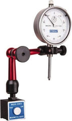 Fowler - 0.001" Graduation, 1" Max Meas, 0-100 Dial Reading, Dial Indicator & Base Kit - 1.19" Base Length x 1.19" Base Width x 1.2" Base Height, 2-1/4" Dial Diam - Industrial Tool & Supply