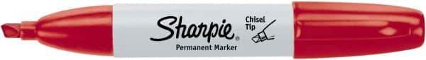 Sharpie - Red Permanent Marker - Chisel Tip, AP Nontoxic Ink - Industrial Tool & Supply