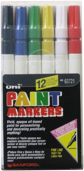 Sharpie - Black, Dark Blue, Gold, Green, Light Blue, Orange, Pink, Red, Silver, Violet, White, Yellow Paint Marker - Fine Tip - Industrial Tool & Supply