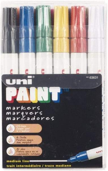 Sharpie - Black, Blue, Brown, Gold, Green, Orange, Pink, Red, Silver, Violet, White, Yellow Paint Marker - Medium Tip - Industrial Tool & Supply