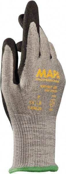 MAPA Professional - Size S (7), ANSI Cut Lvl 2, Puncture Lvl 3, Abrasion Lvl 4, Nitrile Coated HDPE Cut Resistant Gloves - Black, Paired - Industrial Tool & Supply
