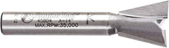 Amana Tool - 1/2" Cut Diam, 1/2" Length of Cut, 2 Flute Dovetail Edge Profile Router Bit - Carbide-Tipped, 1/4" Shank Diam, 1-3/4" OAL, Uncoated - Industrial Tool & Supply
