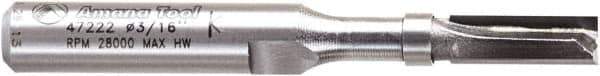 Amana Tool - 3/16" Cut Diam, 1/2" Length of Cut, 2 Flute Pattern-Cutting Edge Profile Router Bit - Carbide-Tipped, 1/4" Shank Diam, 2" OAL, Uncoated - Industrial Tool & Supply