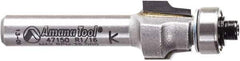 Amana Tool - 1/2" Cut Diam, 3/8" Length of Cut, 2 Flute Laminate Trim Edge Profile Router Bit - Carbide-Tipped, 1/4" Shank Diam, 1-7/8" OAL, Uncoated - Industrial Tool & Supply