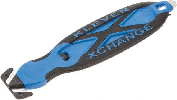 Klever Innovations - Fixed Replacement Head - Blue & Black Plastic Handle, 1 Blade Included - Industrial Tool & Supply