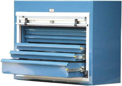 Strong Hold - 5 Bin Roll Up Storage Cabinet - Steel/Aluminum, 43" Wide x 18" Deep x 30" High, Dark Gray - Industrial Tool & Supply