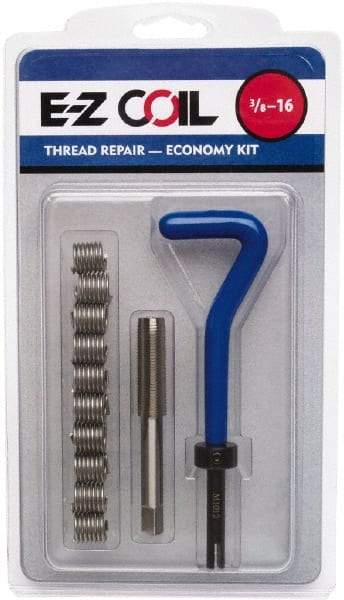 E-Z LOK - 10 Inserts, #5-40 UNC, Stainless Steel, Thread Repair Kit - 0.188" Insert Length - Exact Industrial Supply