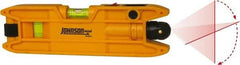 Johnson Level & Tool - 1 Beam 100' Max Range Torpedo - Red Beam, 3/8" at 50' Accuracy, 7" Long x 2" Wide x 51/64" High, Battery Included - Industrial Tool & Supply