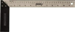 Johnson Level & Tool - 12" Blade Length x 1-1/2" Blade Width, 5-7/8" Base Length x 1-1/2" Base Width Stainless Steel Square - 0.008" Accuracy - Industrial Tool & Supply