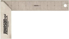 Johnson Level & Tool - 8" Blade Length x 1-1/2" Blade Width, 5-1/2" Base Length x 1-1/2" Base Width Aluminum Square - 0.008" Accuracy - Industrial Tool & Supply