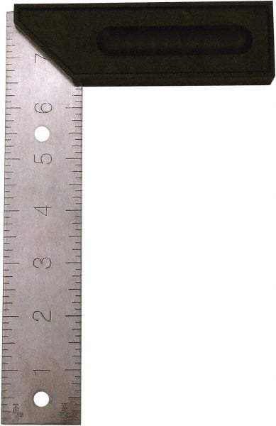 Johnson Level & Tool - 8" Blade Length x 1-1/2" Blade Width, 5-1/8" Base Length x 1-1/2" Base Width Stainless Steel Square - 0.008" Accuracy - Industrial Tool & Supply
