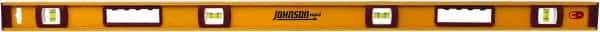 Johnson Level & Tool - Magnetic 48" Long 3 Vial I-Beam Level - Aluminum, Black, 2 Plumb & 1 Level Vials - Industrial Tool & Supply